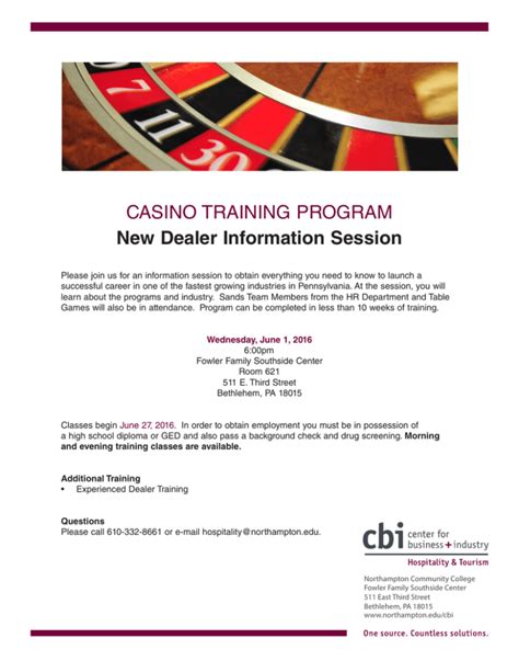 Certificate Course in Casino Dealing .
